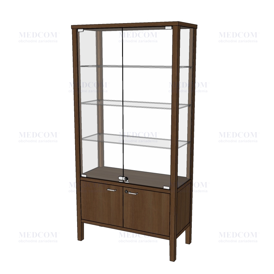 Wooden frame showcase VMA with case, stained dark beech